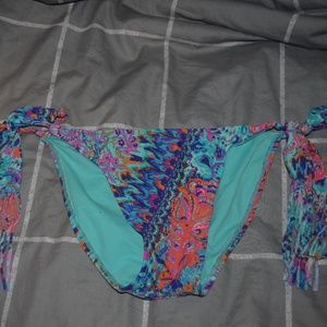 Blue Patterned Bikini Bottoms